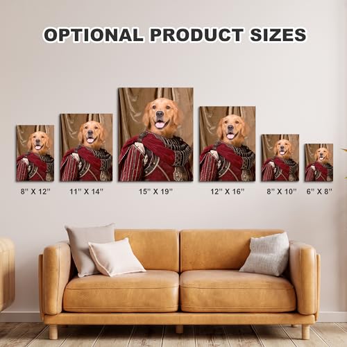 Custom Canvas Prints with Your Pet Photos,Custom Pet Portrait from Photo,Pet Wall Art Funny Pet Birthday Gift Personalized Unique Gift for Dad (Type 6, 6” X 8“)