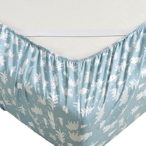 Elegant Comfort Luxury Soft Bed Sheets Holiday Pattern 1500 Premium Hotel Quality Microfiber-Softness Wrinkle and Fade Resistant (4-Piece) Bedding Set, Twin, Santa Moose