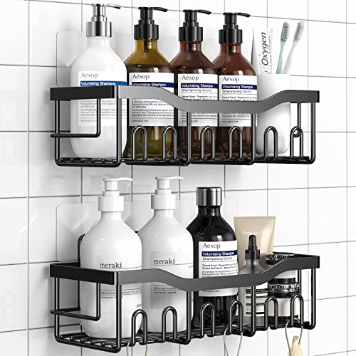 EUDELE Shower Caddy 2 Pack,Adhesive Shower Organizer for Bathroom Storage&Home Decor&Kitchen organizers and storage,No Drilling,Rustproof Stainless Steel Bathroom Shelf Organizer,Bathroom Decor Sets