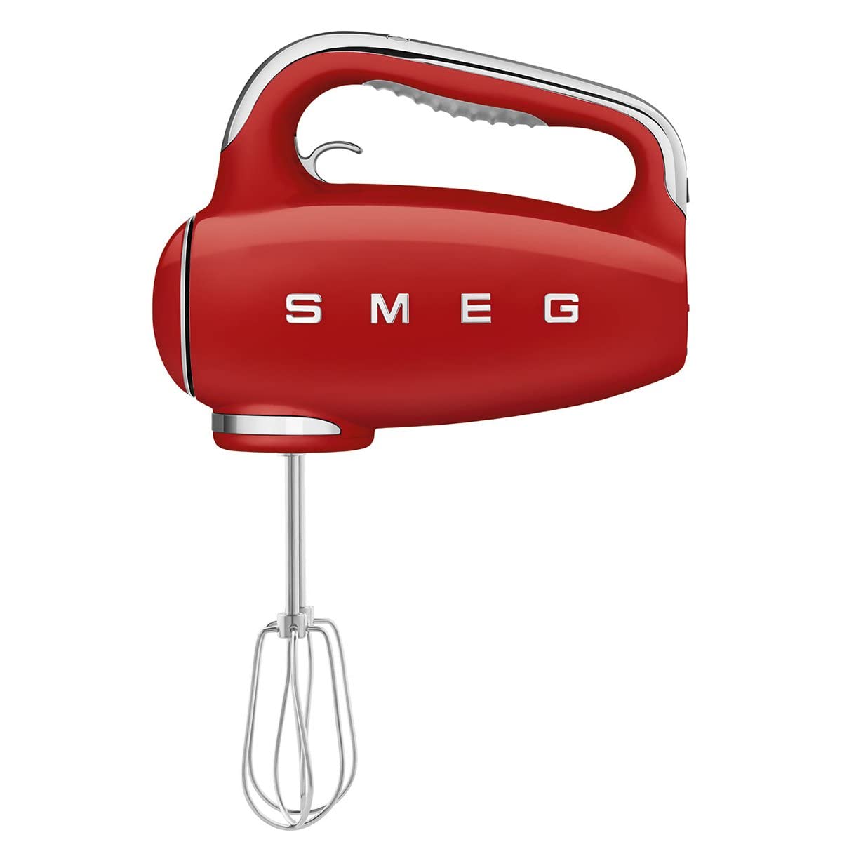 SMEG Red 50's Retro Style Electric Hand Mixer with Set of Beaters, Set of Dough Hooks and Set of Whisks