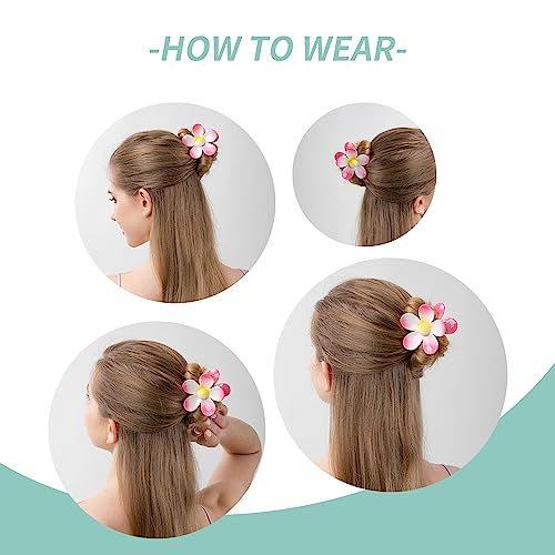 WACHLL Matte Flower Hair Claw Clips for Women, 6PCS Large Non-Slip Strong Hold Clips for Thick and Thin Hair