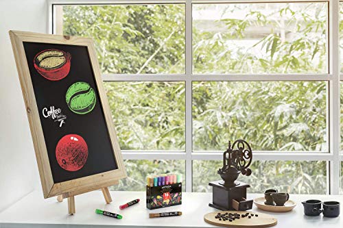ARTEZA Liquid Chalk Markers, Set of 16 Bright Colors, Fine Tip Chalkboard Pens