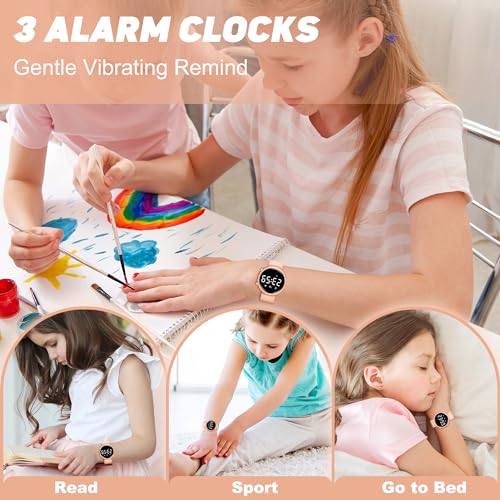 Kids Watch Activity Fitness Tracker Calories Step Counter Pedometer Watch for Kids Sport Digital Chronograph Silicone Strap Waterproof 2 Alarm Clocks Children Watch Reloj