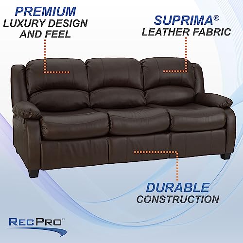 RecPro Charles Collection | 80" RV Hide A Bed Loveseat | Memory Foam Mattress | RV Sleeper Sofa | Pull Out Couch | RV Furniture | RV Loveseat | RV Living Room (Slideout) Furniture | Chestnut