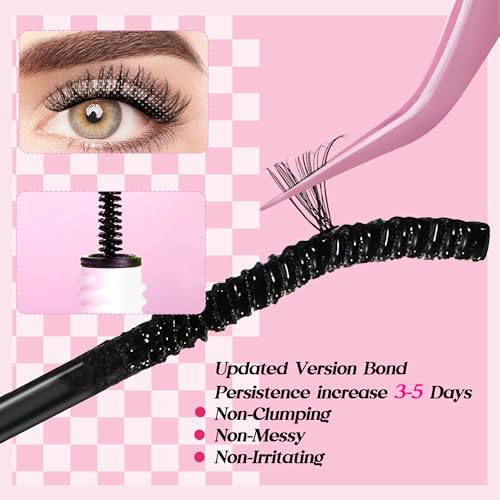 Lash Clusters Kit 432Pcs,8 10 12 14 16 18 MIX Wispy Lashes Cluster Lash Extension Kit With Lash Bond and Seal,Eyelash Remover, Applicator, Eyelash Books DIY at Home
