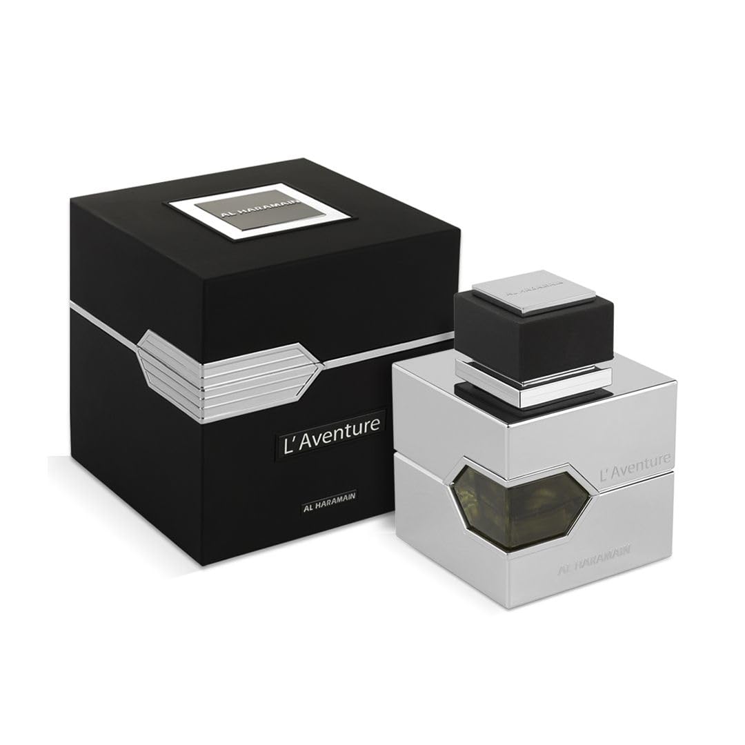 Al Haramain L'Aventure - Cologne for Men - Long Lasting Perfume for Men - Arabian Perfume - Men's Cologne - Amber Perfume with Bergamot - 3.3 oz
