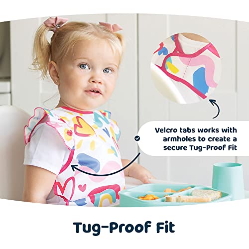 Tiny Twinkle Mess Proof Baby Bib - Waterproof Baby Apron - Machine Washable - PVC, BPA, & Phthalate Free - Great Travel Bib for Baby Eating - Baby Food Bibs (Unicorn Confetti, Small 6-24 Months)