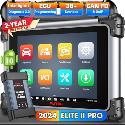 Autel MaxiSys Elite II PRO Scanner, 2-Year Updates [$2590], 2024 Elite 2 PRO Newer Motor TruSpeed, ECU Programming Coding as Ultra MS919 MS909 Up of MK908P, 38+ Reset, 3000+ Bidirectional, CAN FD DoIP