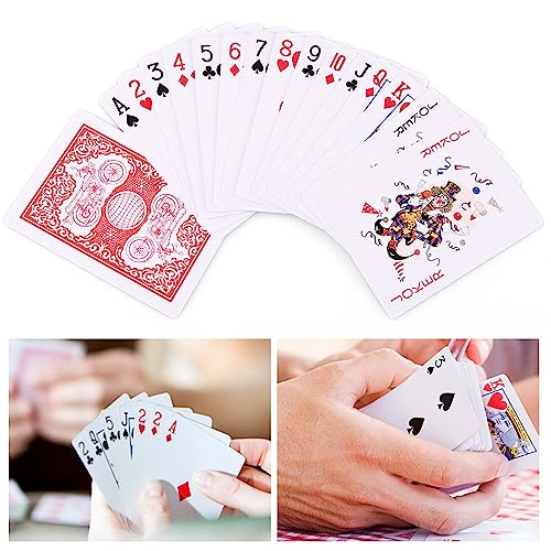 LotFancy Playing Cards, 2 Pack, Decks of Cards, Poker Size Standard Index, for Blackjack, Euchre, Canasta Card Game, Casino Grade Poker Cards, Blue and Red