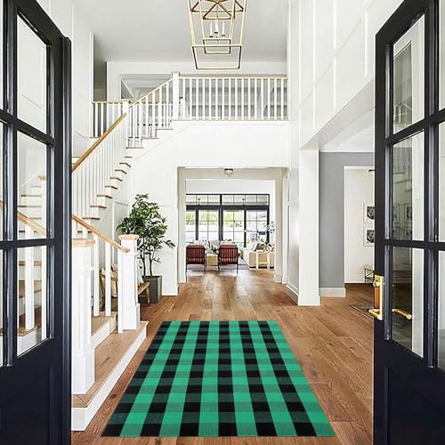 KILOCOCO Beige Striped Rug 2.3'x3.6' Indoor Outdoor Rugs Front Door Mat Hand Woven Cotton Washable Striped Layered Doormats for Front Porch/Kitchen/Farmhouse/Entryway/Patio