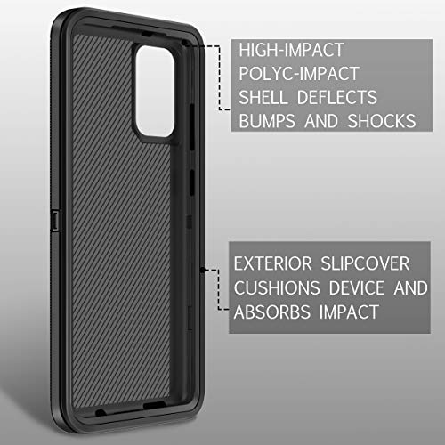 I-HONVA for Galaxy S20 Case 6.2 inch [Not fit S20 Plus] Shockproof Dust/Drop Proof 3-Layer Full Body Protection [Without Screen Protector] Rugged Heavy Duty Case for Galaxy S20,Black