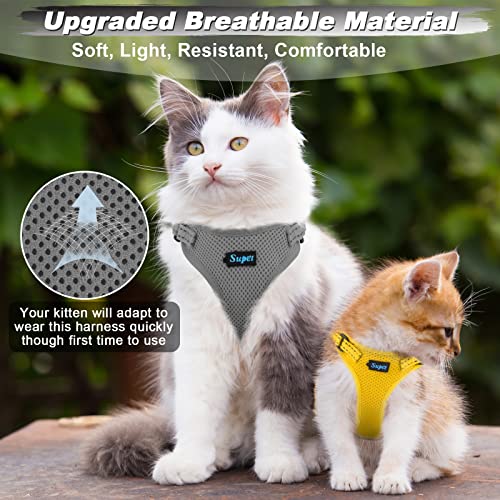 Supet Cat Harness and Leash Set for Small to Large Cats Adjustable Cat Vest Harness with Reflective Trim Universal Cat Leash and Harness for Cats/Puppies