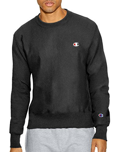 Champion Men's Reverse Weave Crew, Black-Y08069, Small