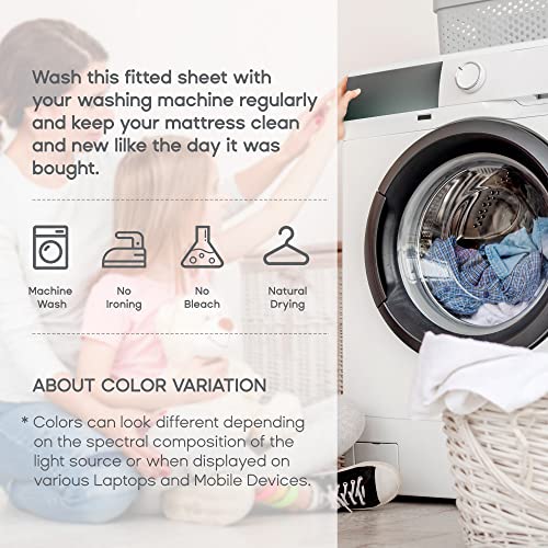 Sonive 2-Pack Full Fitted Sheets Super Soft 1800 Double Brushed Microfiber Wrinkle Free Sheets Deep Pocket up to 16" (Full, Flint Stone Blue)