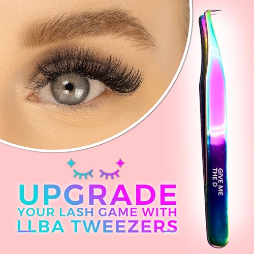 LLBA Lash Tweezer Professional Volume False Lash Application Tool | Multi Shapes & Purposes Tweezers | Non-Slip Grip Tweezers for Volume, Isolation & Classic Lashes (Gold, Girl Boss Isolation)