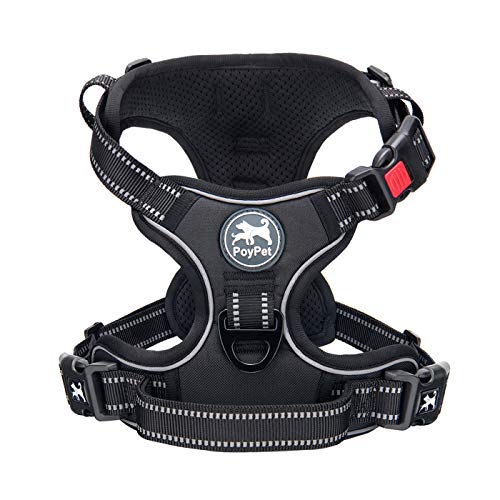 PoyPet No Pull Dog Harness, No Choke Reflective Dog Vest, Adjustable Pet Harnesses with Easy Control Padded Handle for Small Medium Large Dogs(Tumalo Teal,S)