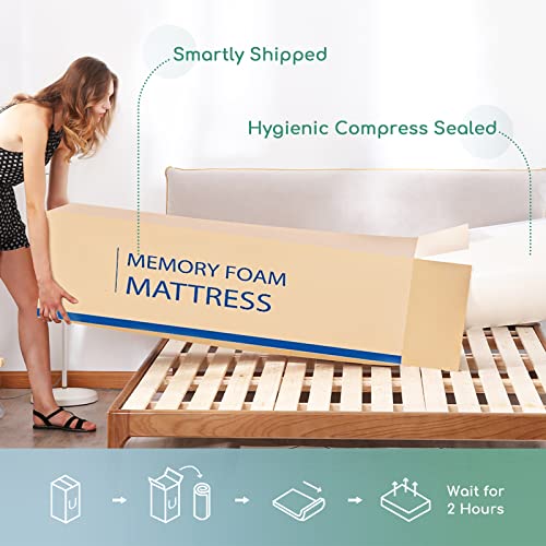 Queen Mattress 12 Inch, Memory Foam Queen Size Mattress Made in USA, Medium Firm Feel, Zoned Pressure Relief, Certified Safe Foams and Fabric, Mattress in A Box