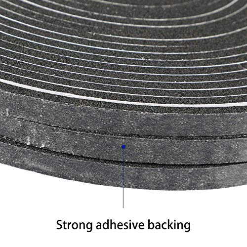 MXCELL High Density Foam Tape Waterproof Sealing Strip CR Strips Neoprene Single-Sided Adhesive EVA Seal 1in X 1/8in X 16.7Ft