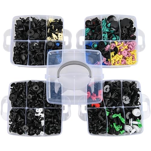 GOOACC 1295Pcs Car Retainer Clips and Auto Fasteners Assortment-36 Most Popular Sizes Nylon Bumper Fender Rivets with 10 Cable Ties for GM Ford Toyota Honda Chevrolet BMW Benz Audi Nissan Mazda, etc.