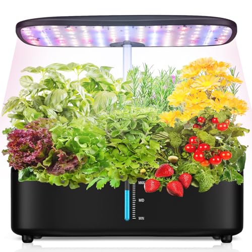 Fulsren Indoor Garden Hydroponics Growing System Kit 12Pods, Vegetable Growth Lamp Countertop with LED Grow Light - Hydrophonic Planter Grower Harvest Veggie Lettuce, Herb Garden