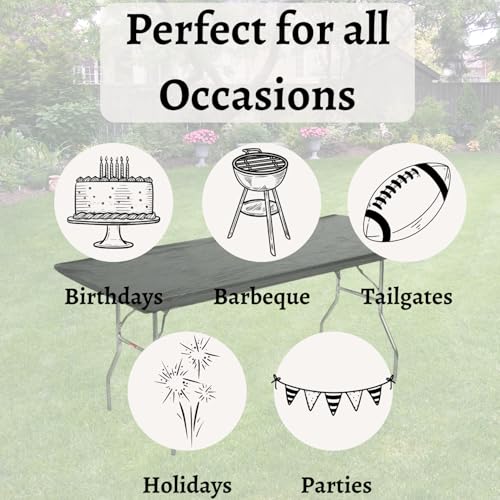 Kwik-Covers 6' Rectangle Plastic Table Covers 30" x 72", Bundle of 5 (Royal Blue)