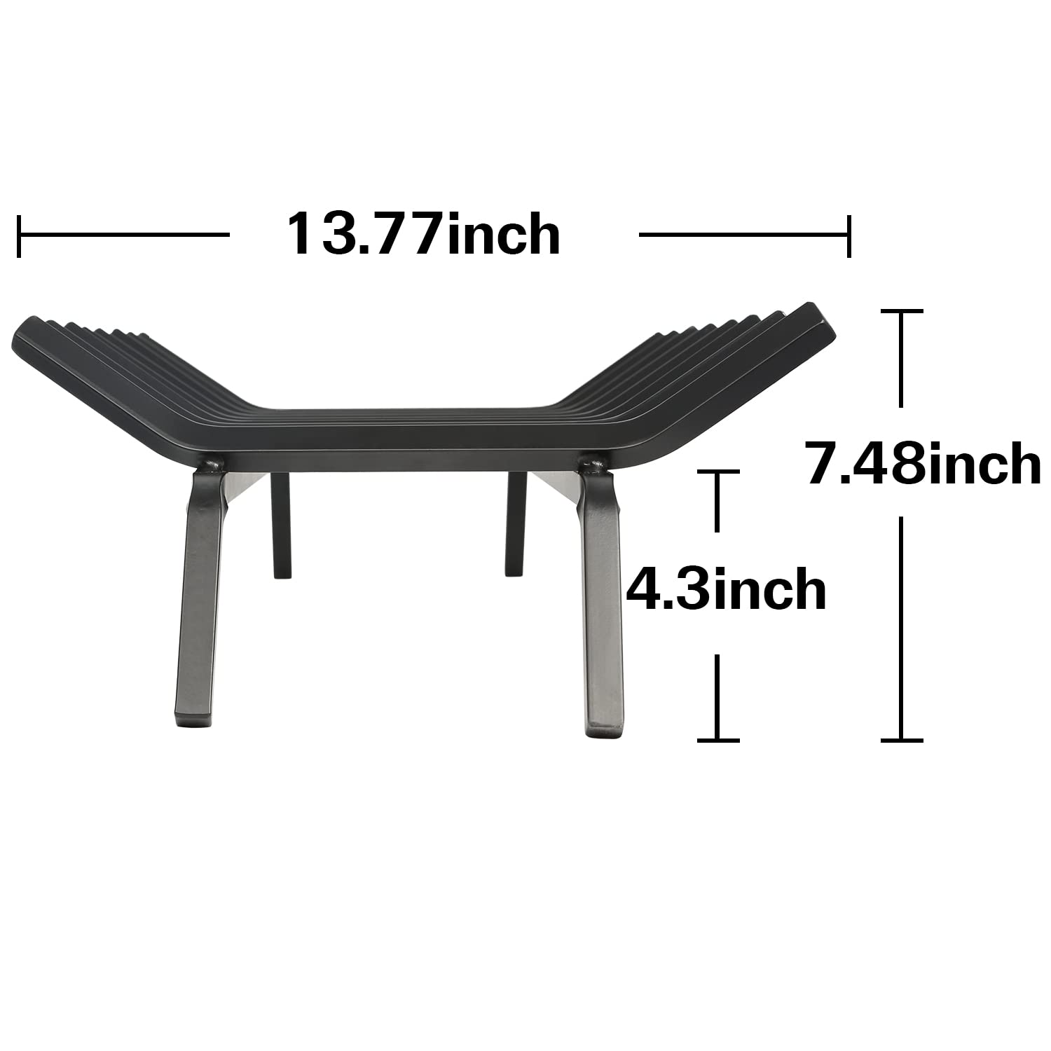 hykolity 24 in. Fireplace Log Grate, Heavy Duty Solid Steel Firewood Burning Fireplace Rack 4/5" Bar Fire Grates