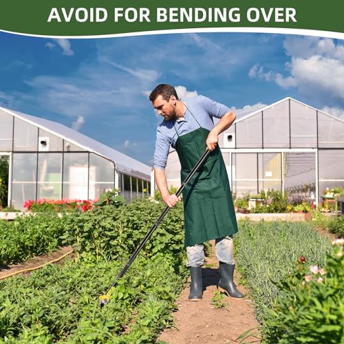 YUCEEN Hoe Garden Tool,Scuffle Garden Hoe for Weeding 30-60 Inch,Long Handle Heavy Duty Adjustable Hula Hoe,Gardening Stainless Steel Loop Stirrup Action Hoe