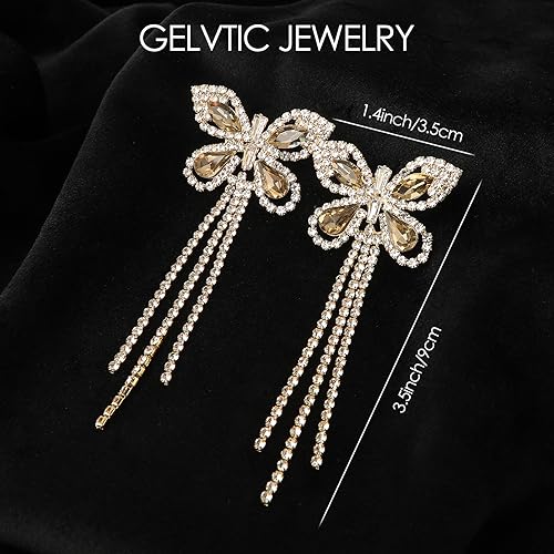 Rhinestone Butterfly Ring for Women Adjustable Cubic Zirconia Cocktail Gold Ring Sparkling Crystal Silver Open Wrap Statement Ring Mother Birthstone Rings Bridesmaids Wedding Jewelry