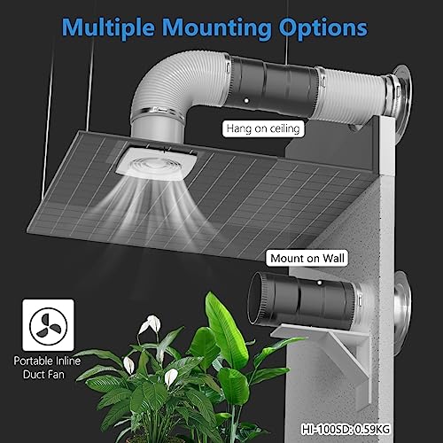 Hon&Guan 3 Inch Inline Marine Bilge Blower Fan with Speed Controller 130 CFM,Water Resistant and Low Noise for Marine Cabin Engine/Boat / 3D Printers/Laser Engravers
