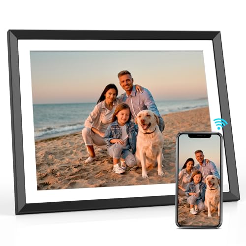 BSIMB 10.1 Inch Digital Picture Frame, WiFi Digital Photo Frame Touchscreen 32GB 1280x800 HD, Electronic Picture Frame with Auto-Rotate, Light Sensor, Share Photos via App/Email, Womens Gifts