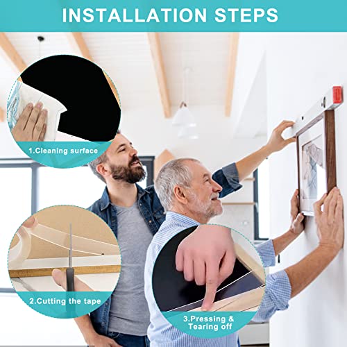 Ohayooz Extra Strong Double Sided Tape Heavy Duty Removable 10FT, Clear Sticky Adhesive Nano Tape Tough Washable Waterproof Mounting Tape for Hanging Picture, Poster, Carpet, Photo Deco