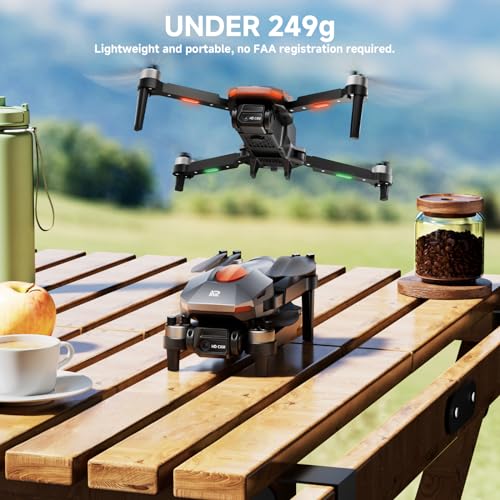 PLEGBLE Drone with Camera for Adults, Brushless Motor FPV Foldable RC Drones for Kids with 2 Batteries HD 1080P, Altitude Hold, Headless Mode, One Key Start, 360° Flips, Beyond-Range Loss Alert, Toys Gifts for Men Boys