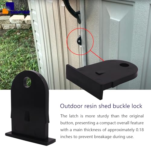 SURPOUF Outdoor Resin Shed Hasp Latch, Plastic Hasp Latch,Newly Upgraded Black Solid Core Plastic Fits for Rubbermaid