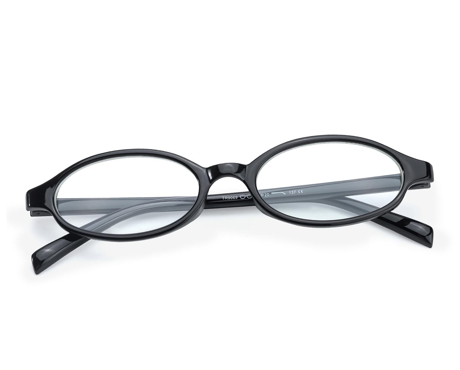 TJUTR Small Oval Glasses for Women, Office Siren & Bayonetta Glasses, Non-Prescription Blue Light Blocking Fashion Eyewear (B2 Black)