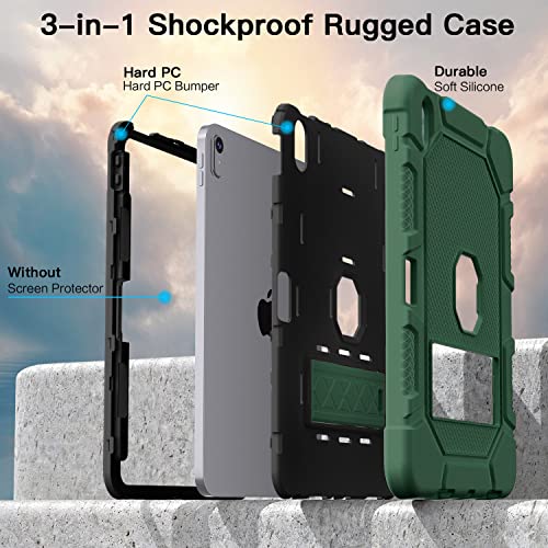 Azzsy Case for iPad 10th Generation 10.9 Inch 2022, [Built-in Pencil Holder] Heavy Duty Shockproof Rugged Protective Case for iPad 10.9 Inch 2022 Release, Sky Blue