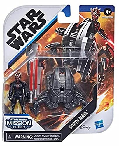 STAR WARS Mission Fleet Gear Class Darth Maul Sith Probe Pursuit 2.5-Inch-Scale Figure and Vehicle, Toys for Kids Ages 4 and Up