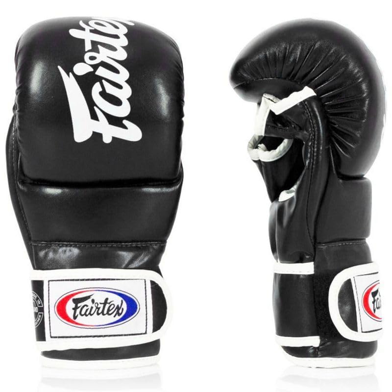 Fairtex FGV18 Muay Thai Boxing Gloves for Men, Women & Kids| MMA Gloves for Martial Arts|Made from Premium Quality Leather, Light Weight & Shock Absorbent Boxing Gloves-Small, Black
