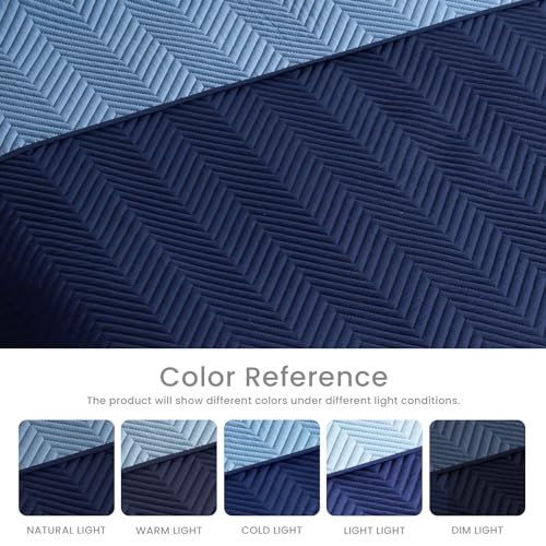 blunique Double-Sided Waterproof Dog Blanket for Couch Cover, Dog Couch Cover Protector for Large Dogs, Cat Couch Sofa Covers Washable, Furniture Covers for Pets, Navy and Light Blue, 40x50 Inches