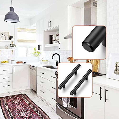 goldenwarm 500 Pack Black Modern Cabinet Knobs Kitchen Drawer Knobs - LS201BK Ergonomic Cylindrical Style Black Cupboard Drawer Knob Pull Handle