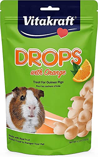 Vitakraft Drops Guinea Pig Treat - Orange - Yogurt Treats for Guinea Pigs Orange 5.3 Ounce (Pack of 1)