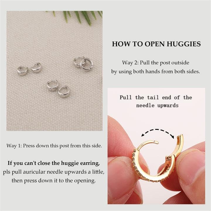 ASCOMY Hoop Earrings Set for Women Teen Silver Huggie Hoops Earrings 14K White Gold Plated 3 Pairs Chunky Circle Hoop Buckle Earrings Set Lightweight Hypoallergenic Gifts for Women Girls