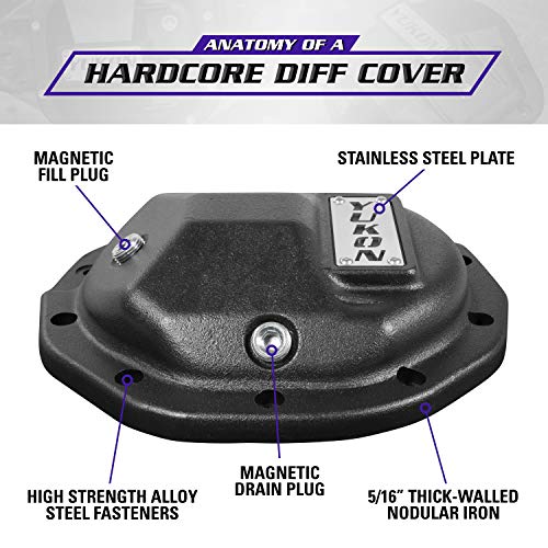 Yukon Hardcore Rear Nodular Iron Differential Cover for Wrangler JL Dana 44 Rear (YHCC-D44JL-REAR)