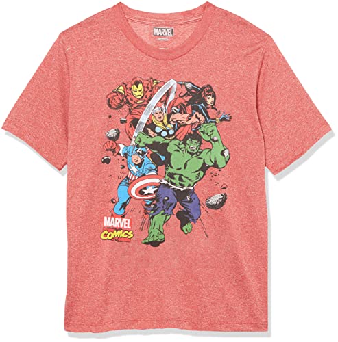 Marvel Kid's Starters T-Shirt, Red Heather, Small