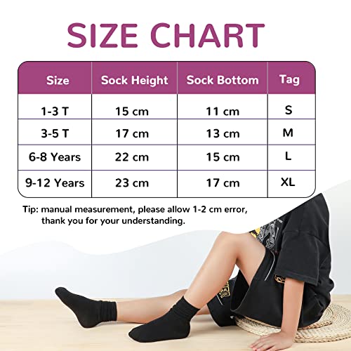 BOOPH 9 Pairs Girls Slouch Socks Knee High Baby Girls Crew SocksI 1-3 Years