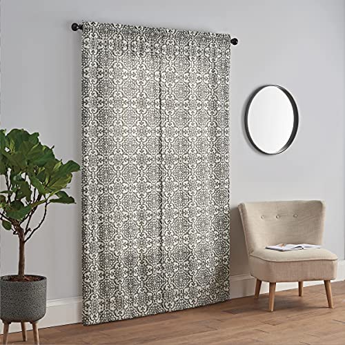 Pairs to Go Brockwell 56" x 63" Rod Pocket Double Panel Privacy Window Treatment Living Room, 28 in x 63 in, Charcoal, 2 Count