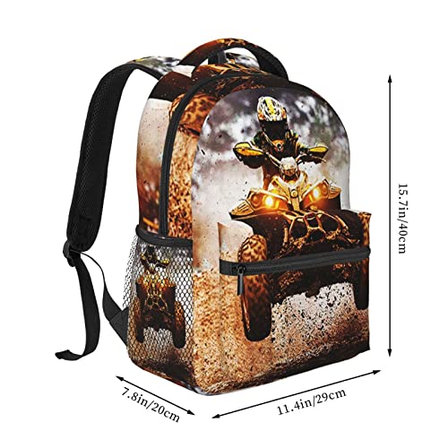 Motocross Dirt Bike Backpack for Boys Girls Men, Travel Laptop Casual College Daypack Back to School Bag One Size