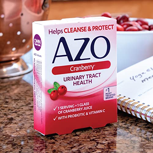 AZO Cranberry Urinary Tract Health Supplement, 1 Serving = 1 Glass of Cranberry Juice, Sugar Free Cranberry Pills, 50 Count