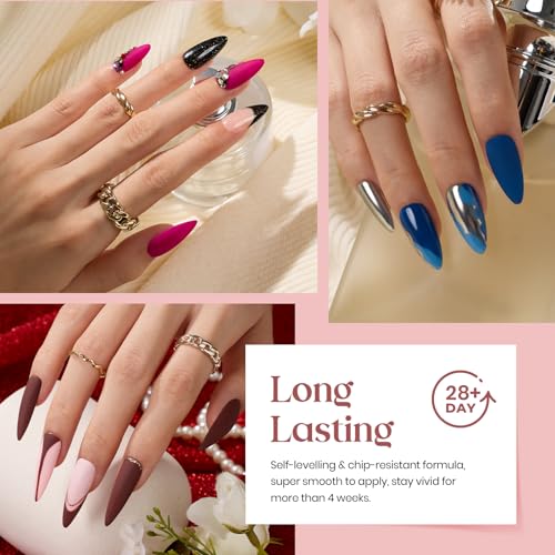 Beetles Cat Eye Gel Nail Polish Set, 20 Colors Magnetic Gel Polish Red Purple Blue Color Fall Gel Polish Set with Double-ended Pen and Magnet Gel, Base & Top Coat, Manicured Soak Off UV for Women