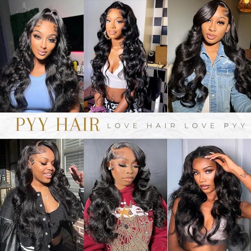 PYY Deep Wave Lace Front Wigs Human Hair 200 Density 13x4 HD Lace Frontal Wigs for Women Glueless Wigs Pre Plucked with Baby Hair (22 Inch, 200 Density Deep Wave Wigs)