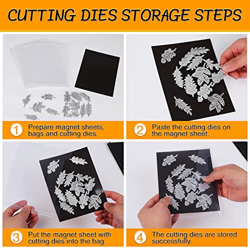 20 PCS Stamp and Die Storage Bag and Rubber Magnetic Sheets,die Storage Set for Storage Die Cutting、DIY Scrapbooking.